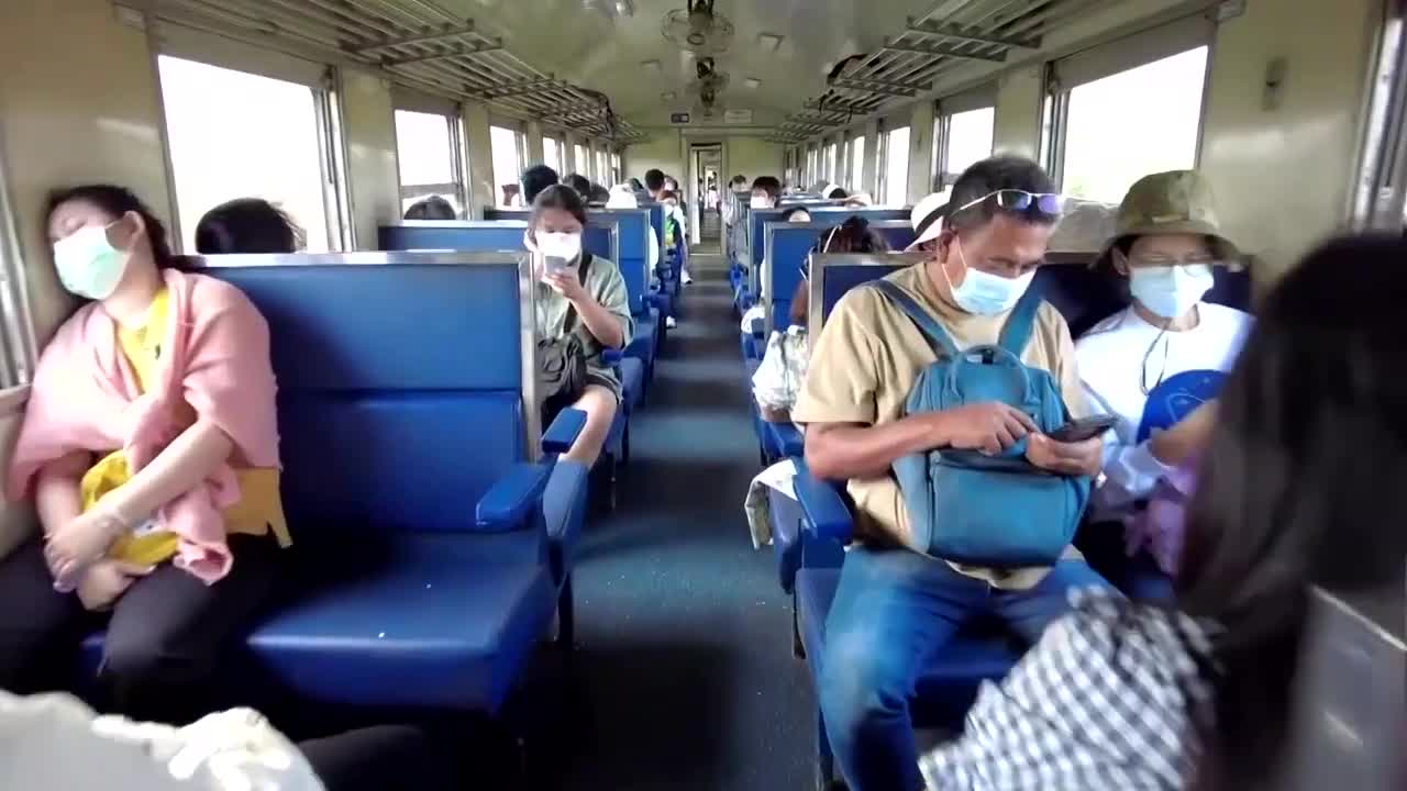 Thailand's 'floating train' a hit as dam waters rise