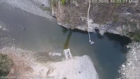 Funny bungee jump - see what just happened?