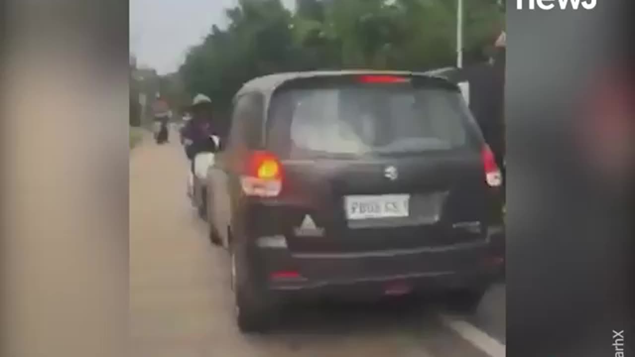 Jalandhar:: A man drags a cop on his car’s bonnet while trying to escape checkpoint