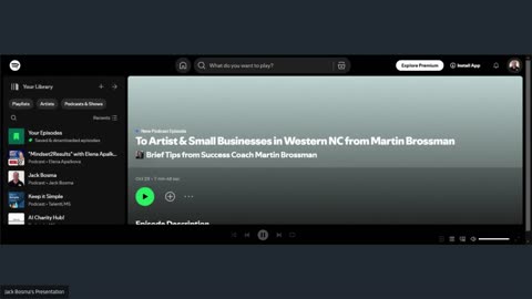 Martin Brossman: My Latest Audio Podcast: To Artist & Small Businesses in Western NC