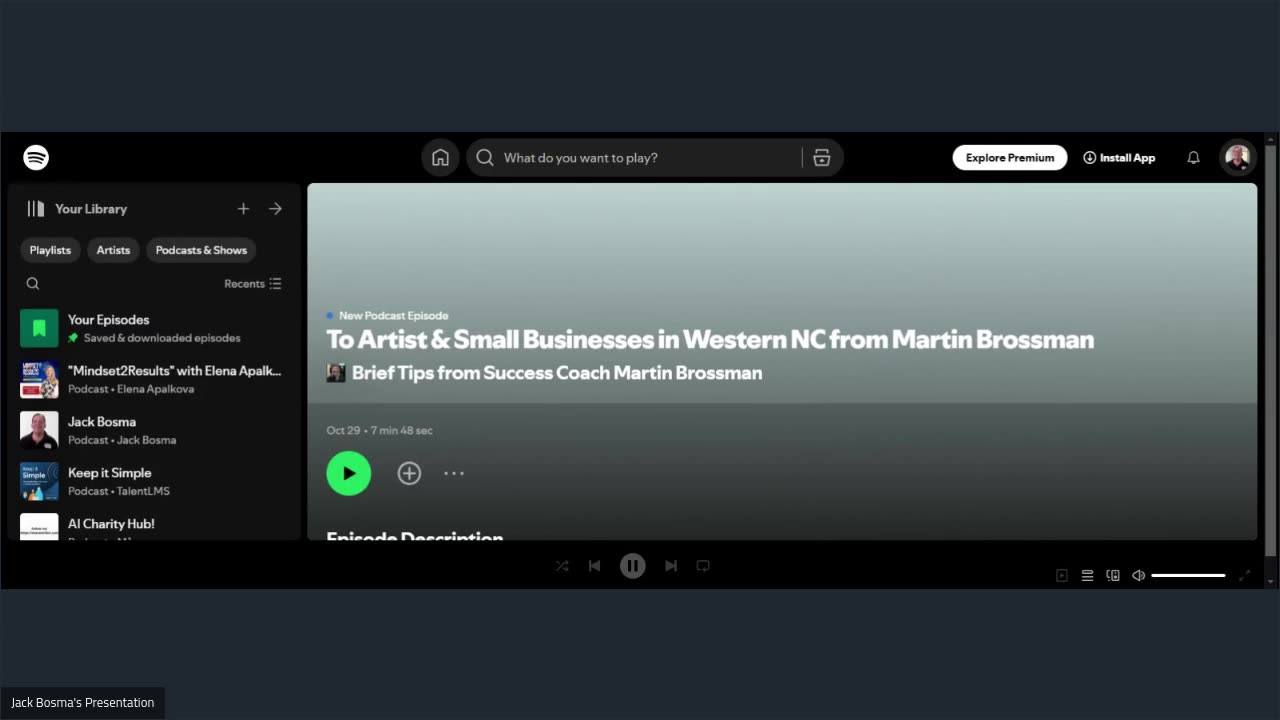 Martin Brossman: My Latest Audio Podcast: To Artist & Small Businesses in Western NC