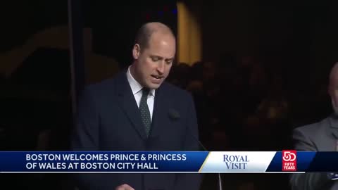 Large crowd gathers in City Hall Plaza to welcome royal couple to Boston