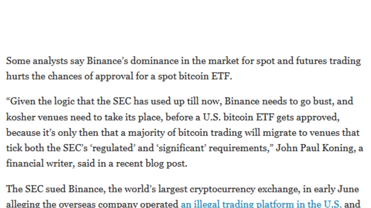 How Binance jeopardizes efforts for a spot Bitcoin ETF