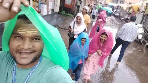 Trambakeswar temple with rain