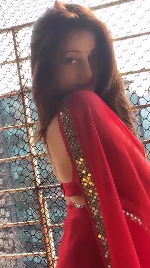 Hot Girl in red Saree