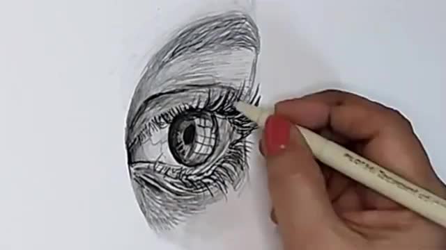 How to draw realistic eye easy tutorial| step by step#noorjahanartist