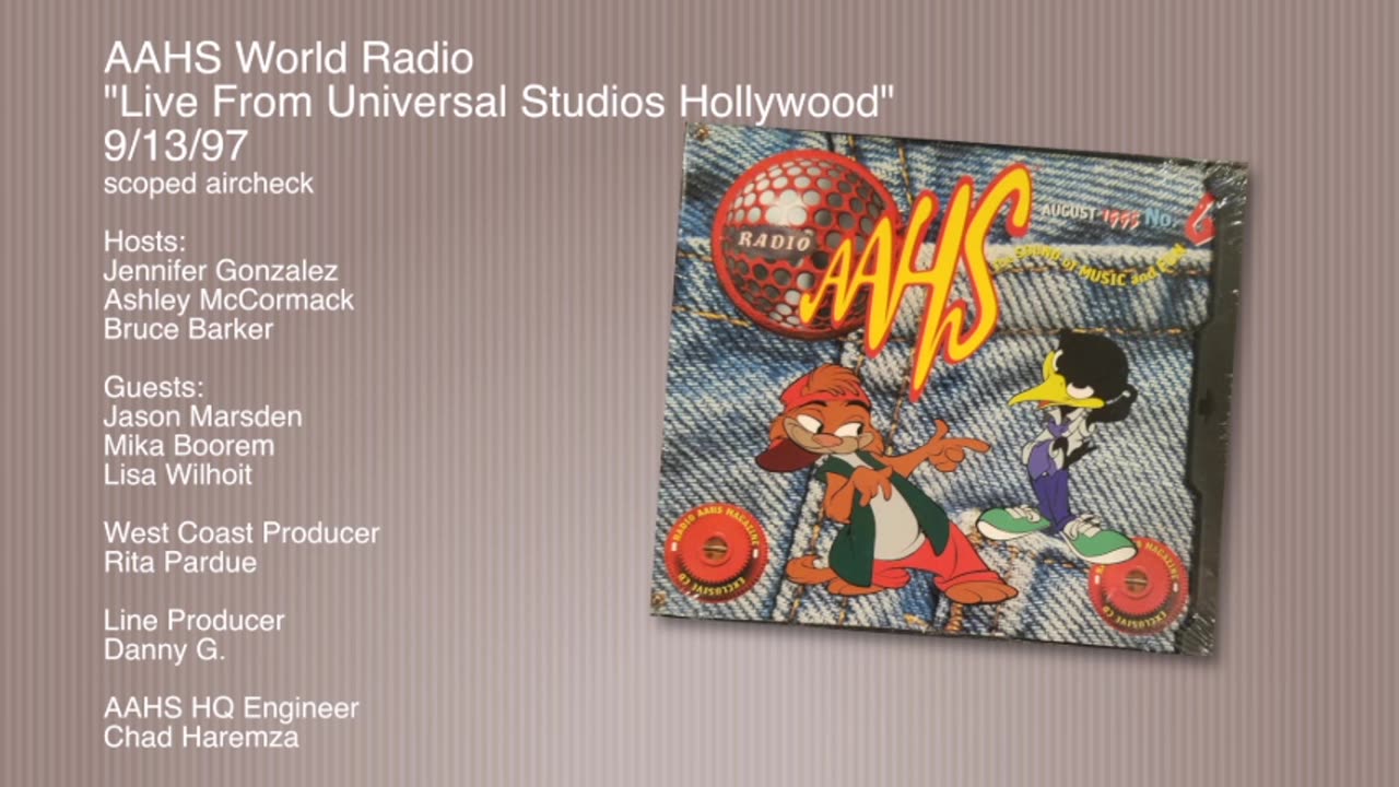 "Live From Universal Studios Hollywood" 9/13/97 - scoped aircheck