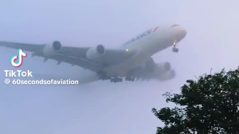Emirates Airbus A380 landing