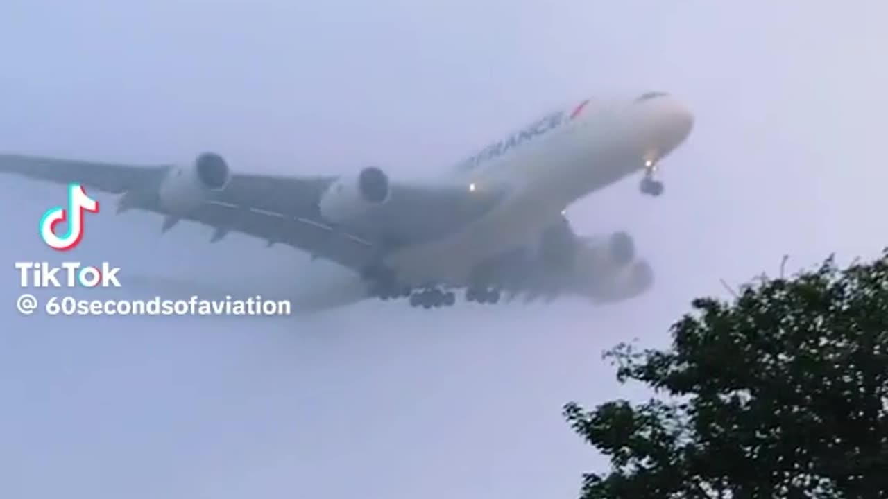 Emirates Airbus A380 landing