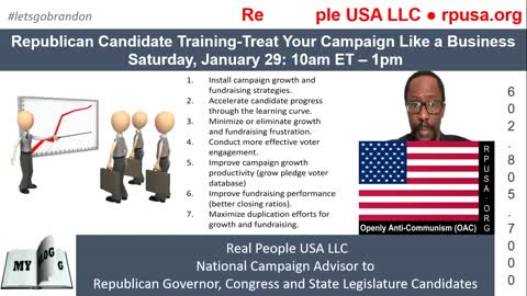 Treat Your Republican Campaign Like A Business-Saturday Training Sessions