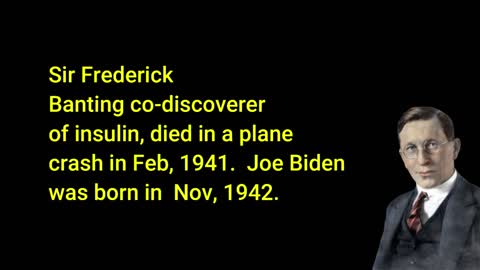 Biden Spoke with the Inventor of Insulin WHO DIED IN 1941!