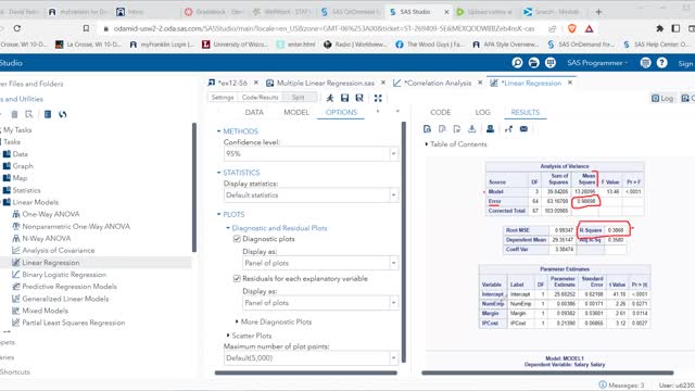 MATH 810 Multiple Linear Regression in SAS