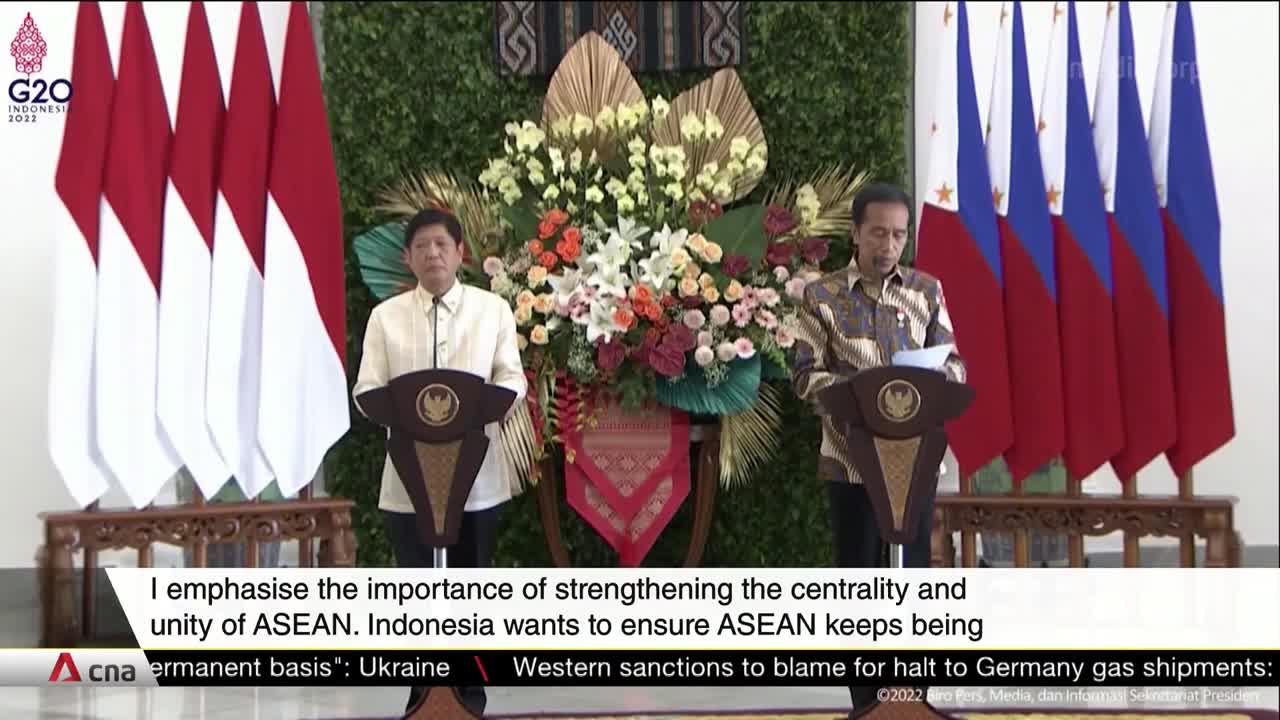 Philippine President Marcos Jr meets Indonesian counterpart Jokowi in first official overseas trip