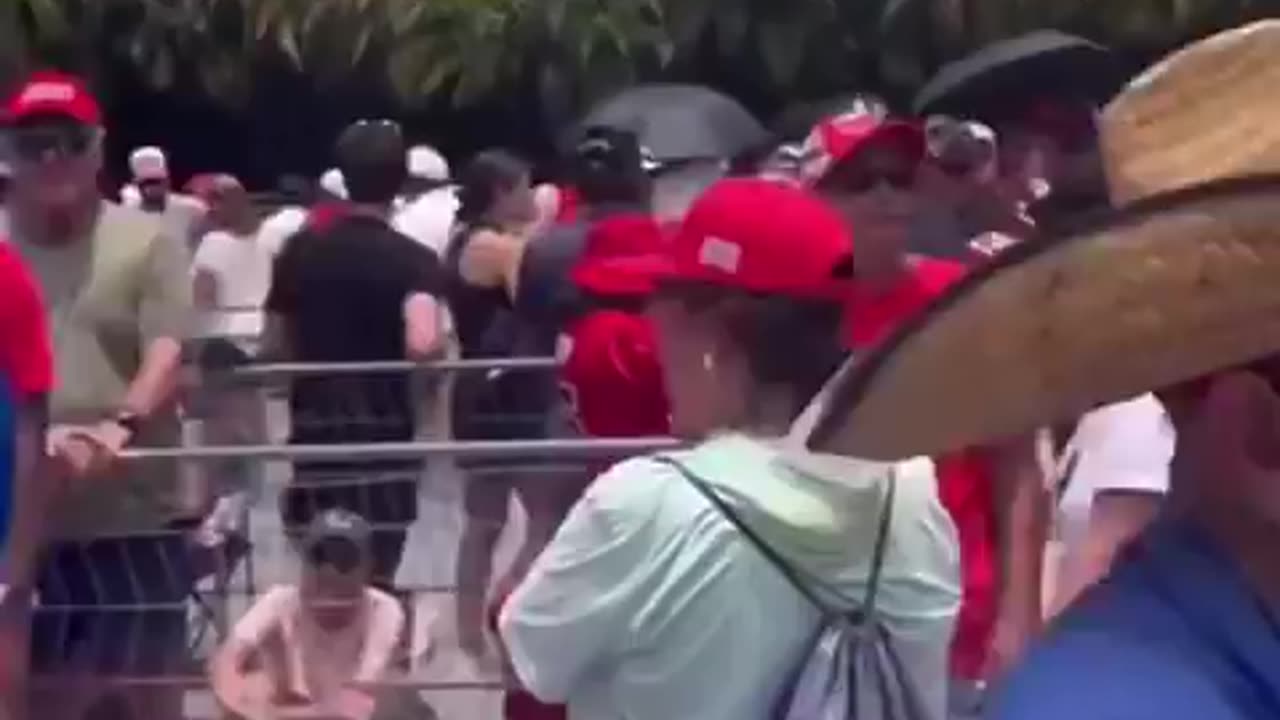 The scene outside Trump Doral in Miami The rally tonight is going to be PACKED