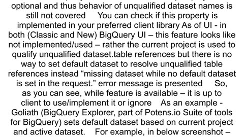 What is the equivalent statement in bigquery to set search_path