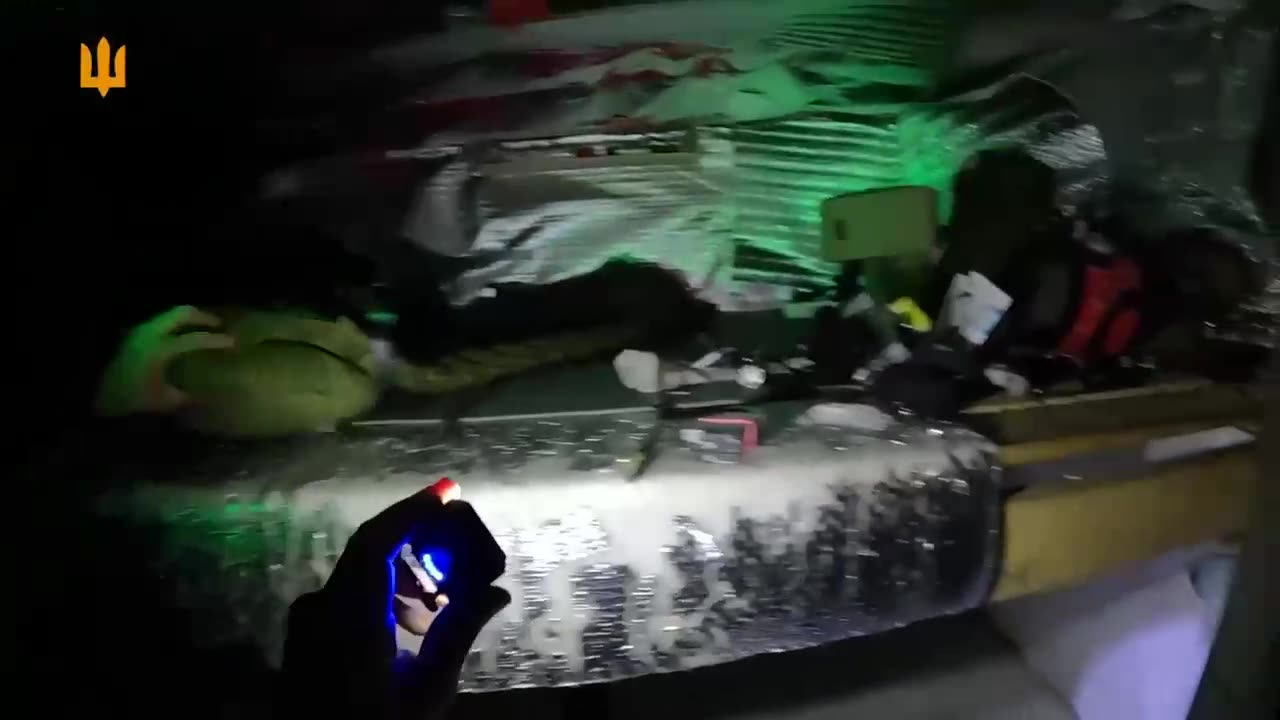 Ukrainians Going Through Abandoned Chechen Bunker in Kursk