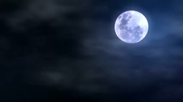 Moon and Misty Night Sky Motion Background