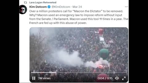 Huge protest in France against WEF sock puppet Emmanuel Macron