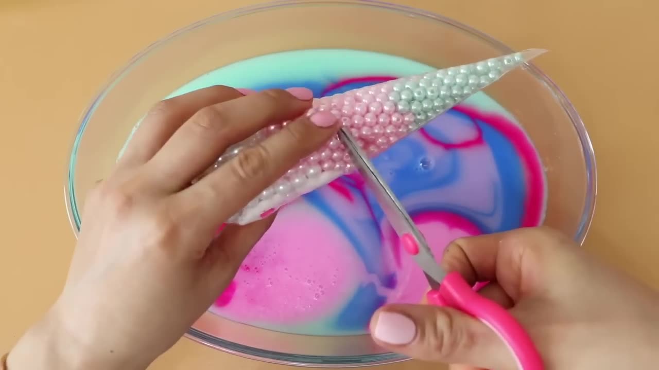 Making Slime with piping bags !Most satisfying Slime video#Asmr#piping bags#Asmr