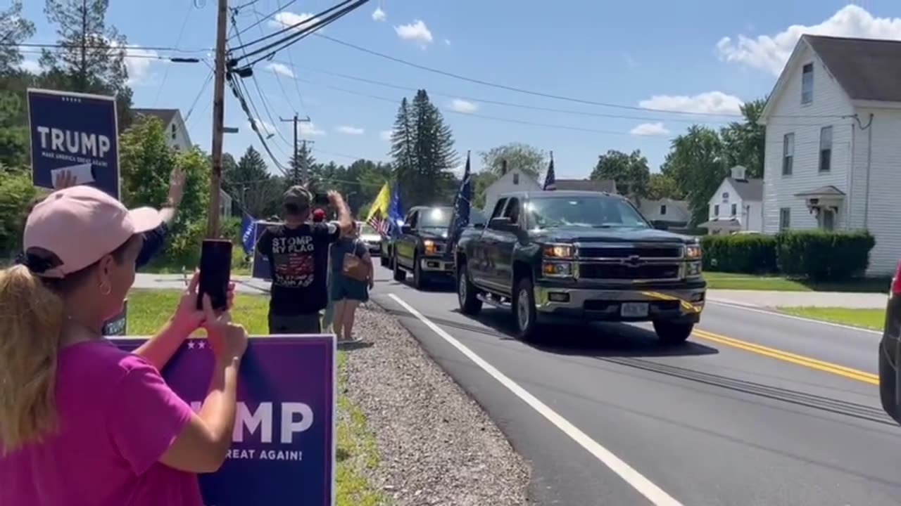 BIG: Trump Convoy Fills New Hampshire Streets