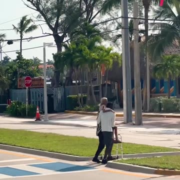 Altruistic men get out of car to assist elderly female