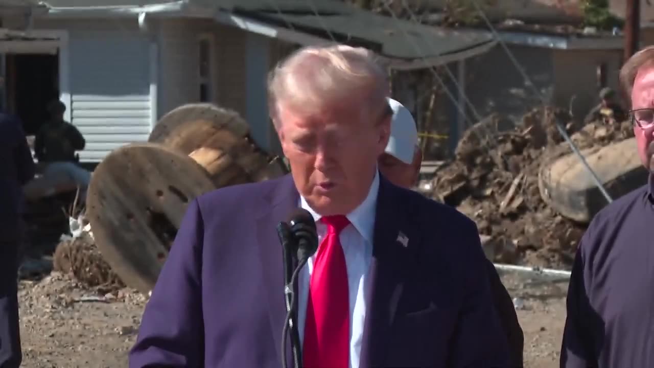 Donald Trump visits Asheville, North Carolina after Hurricane Helene hit it