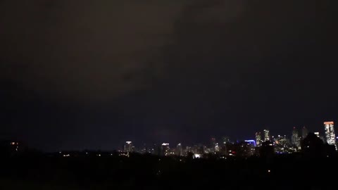 Lightning Flashes Across Sky in Calgary in Canada