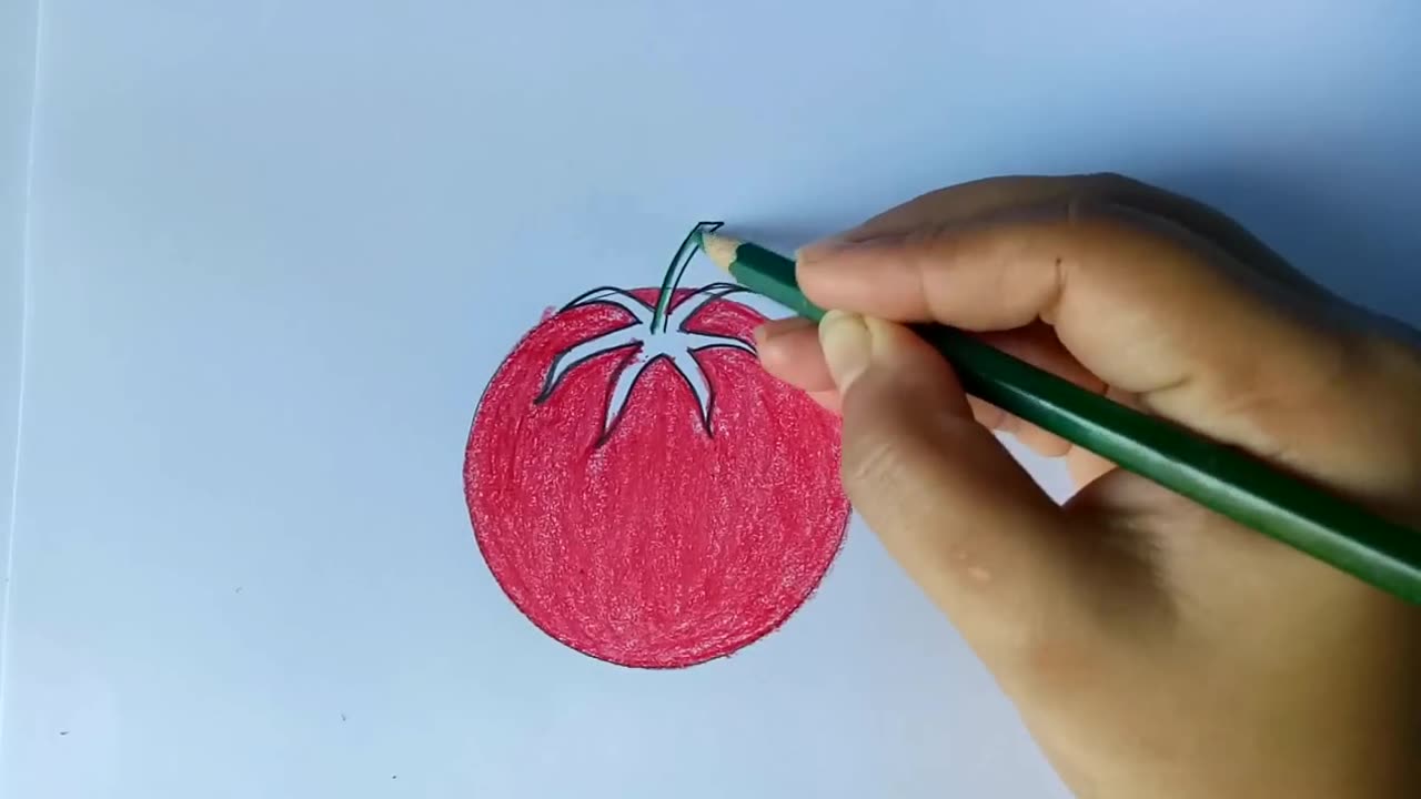 How to draw a tomato step by step (very easy) __ drawing __ art video