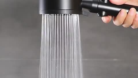 Shower Head Water Saving Black 5 Mode Adjustable High Pressure Shower One-key Stop Water