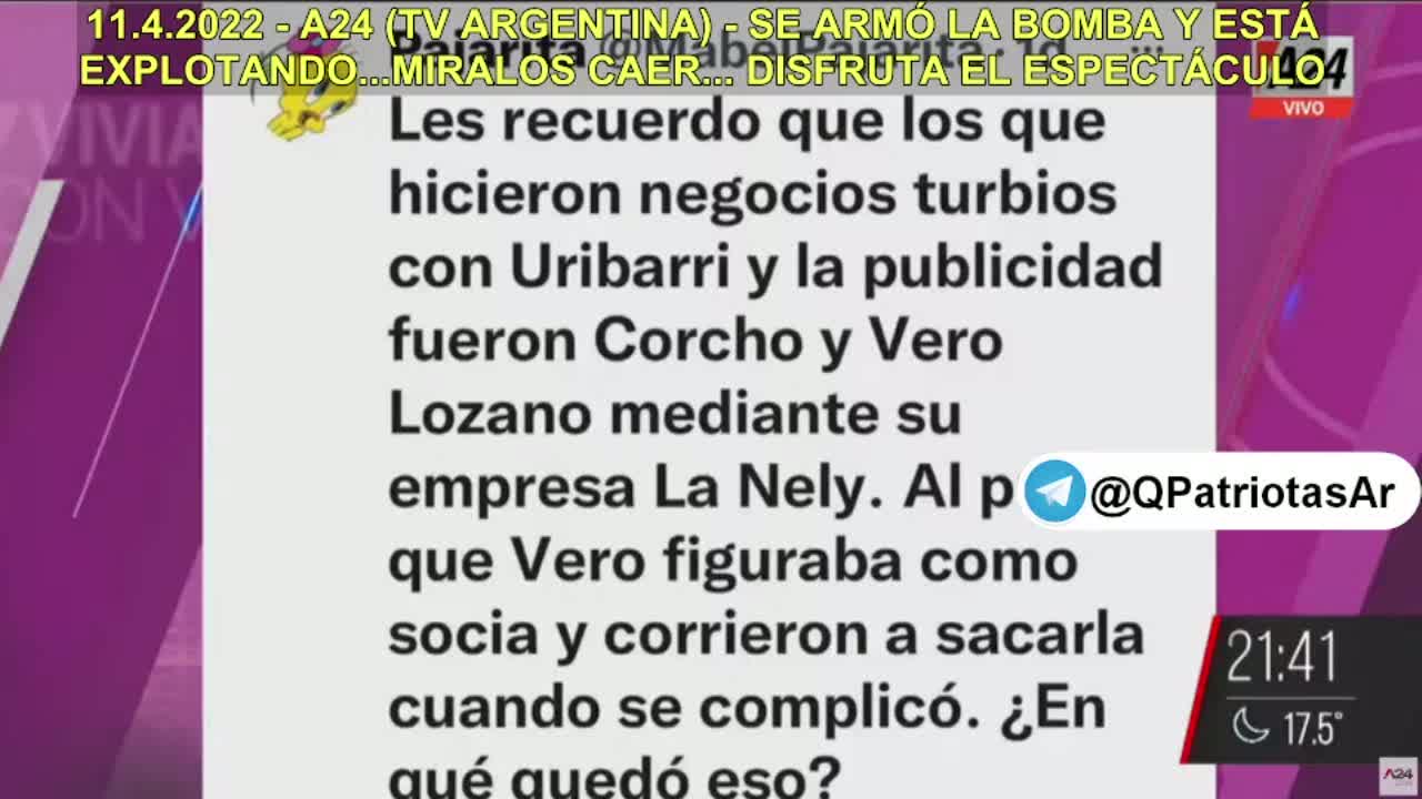 11.4.2022 - Q ANONS ARGENTINA. VIVIANA CANOSA (A24 TV ARGENTINA) - EMPEZÓ A ESTALLAR LA BOMBA!