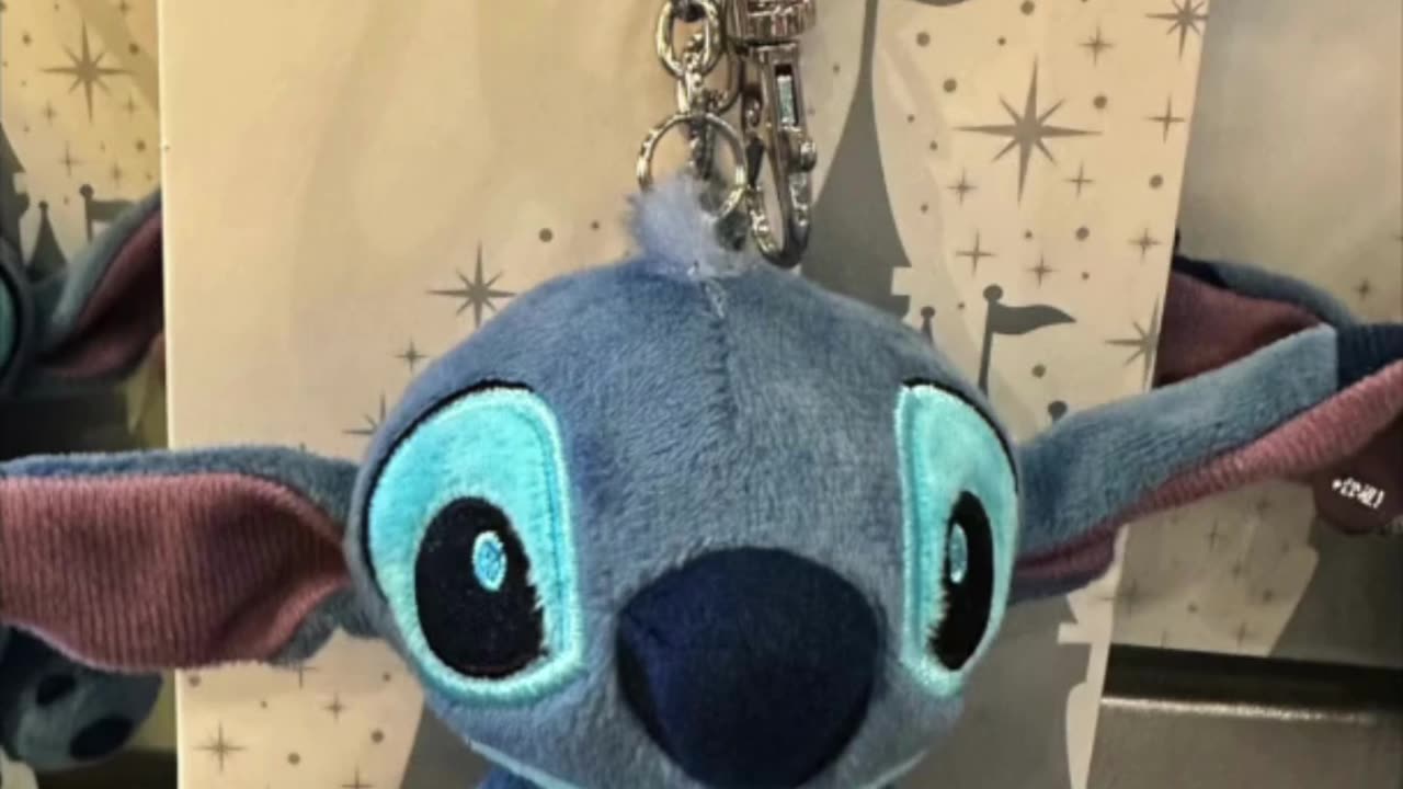 Disney Parks Stitch Plush Keychain with Lobster Claw and Charm #shorts