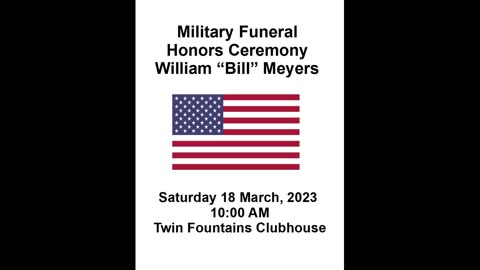 Bill Meyers Military Honors Service