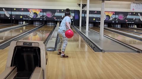 My grandkids bowling