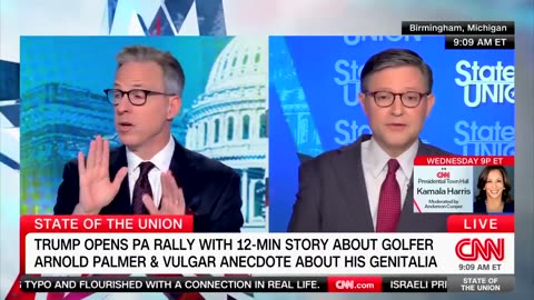 Mike Johnson roasts Jake Tapper when asked about Arnold Palmer’s penis