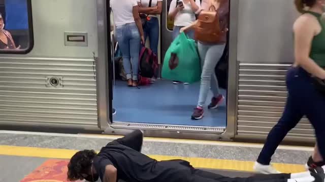 Black panther with super power in Metro Station😂