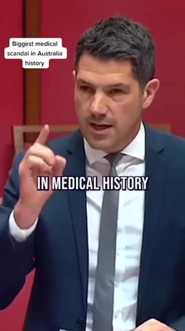 Australian Politician discussing biggest Medical Scandal in history