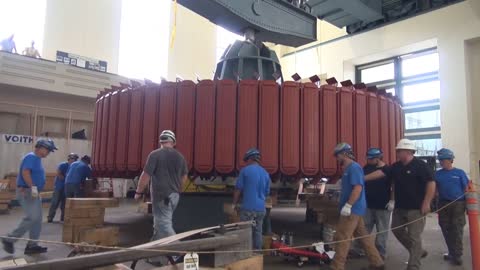 Hydropower rotor install requires heavy lifting