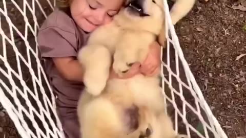 girl holding a puppy