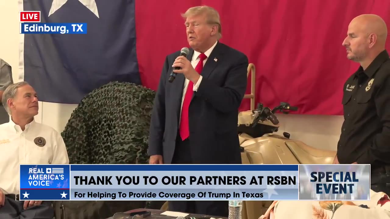 President Trump praises Gov. Abbott and American servicemembers for Southern border defense