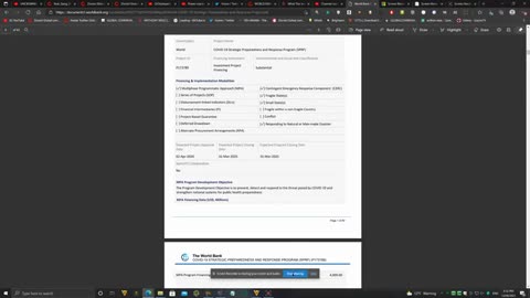 REPOST: World Bank documents list COVID19 as a project that runs from April 2nd 2020-March 31st 2025 (LINK in Description box)