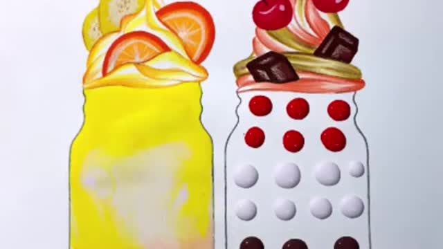 🍒🍓🍊 Which one you choose! -103 #Shorts #art #drawing tiktok art prim asmr