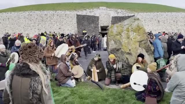 Winter solstice celebrations at prehistoric Newgrange monument