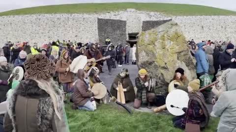 Winter solstice celebrations at prehistoric Newgrange monument