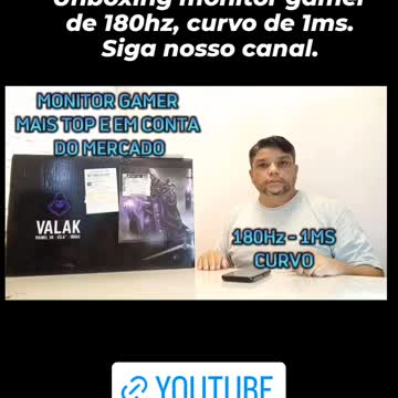 Unboxing Monitor Gamer de 180hz, curvo de 1ms. Siga o canal tem muita novidade chegando por aí.