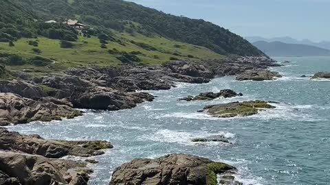 Rocks and Hills on Sea Shore