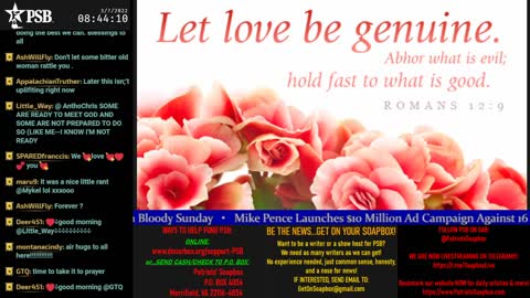 2022-03-07 07:00 EST - Patriots Soapbox AM: with LadyRWB , MykelJaye & DD