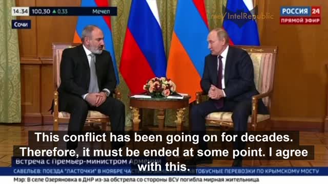 Putin is meeting with Armenian and Azerbaijani leaders in Sochi, South Russia