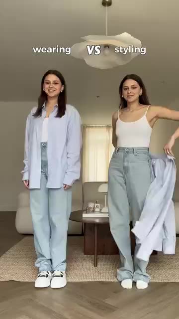 SHIRT ➡️ DRESS 😱 Wearing or styling? 💗 Save & subscribe for #fashion