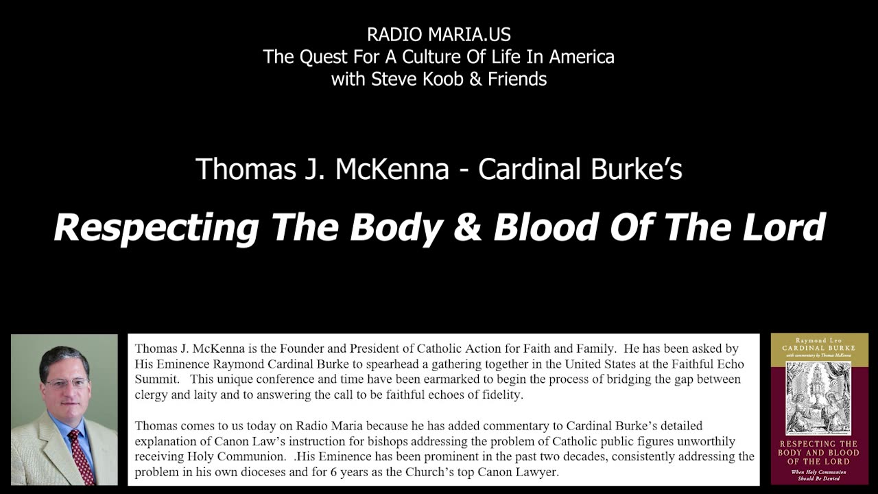 Thomas McKenna-Cardinal Burke's "Respecting the Bodu & Bloood of the Lord"