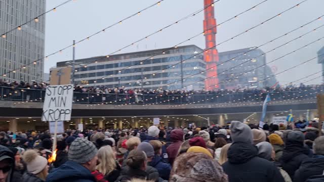 BIG PROTEST AGAINST VACCINE PASSPORT IN SWEDEN!